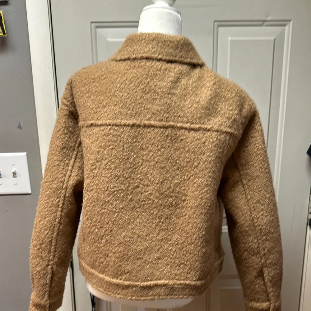 Tan Textured Button-Up Jacket - Picture 3 of 6